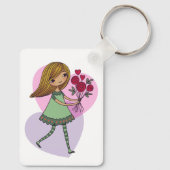 Girl With Flowers Schlüsselanhänger (Rückseite)