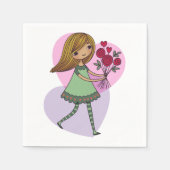 Girl With Flowers Serviette (Vorderseite)