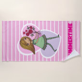 Girl With Flowers Strandtuch (Vorderseite)