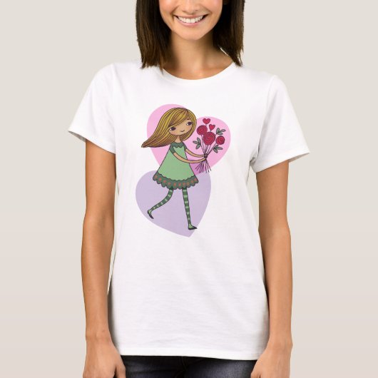 Girl With Flowers T-Shirt (Vorderseite)