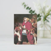 Girl with Foxhounds - Vintage Kunst - Charles Barb Postkarte (Stehend Vorderseite)