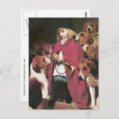 Girl with Foxhounds - Vintage Kunst - Charles Barb Postkarte (Vorne/Hinten)