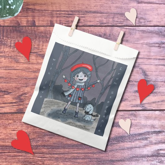 Girl with Heart Garland Valentine's Day Gunst Bags Geschenktütchen