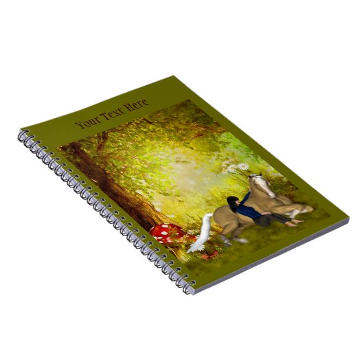 Girl with Horse Fantasy Art Notebook Notizblock (Rechte Seite)