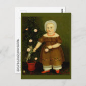 Girl with Kitten American Viktorianisch Folk Art R Postkarte (Vorne/Hinten)