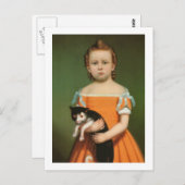 Girl with Kitten, William Thompson Bartoll Postkarte (Vorne/Hinten)