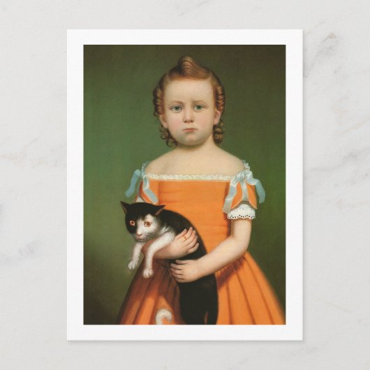 Girl with Kitten, William Thompson Bartoll Postkarte (Vorderseite)