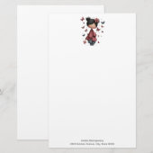 Girl with Magic Wand and Butterflies Cute Briefpapier (Vorne/Hinten)