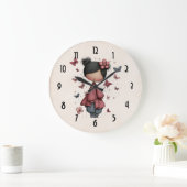 Girl with Magic Wand and Butterflies Cute Große Wanduhr (Zuhause)