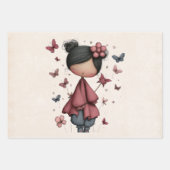 Girl with Magic Wand and Butterflies Geschenkpapier Set (Vorderseite 3)