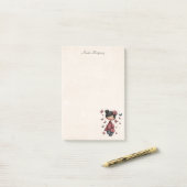 Girl with Magic Wand and Butterflies Post-it Klebezettel (Auf Schreibtisch)