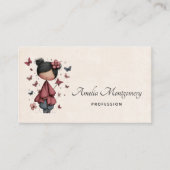 Girl with Magic Wand and Butterflies Visitenkarte (Vorderseite)