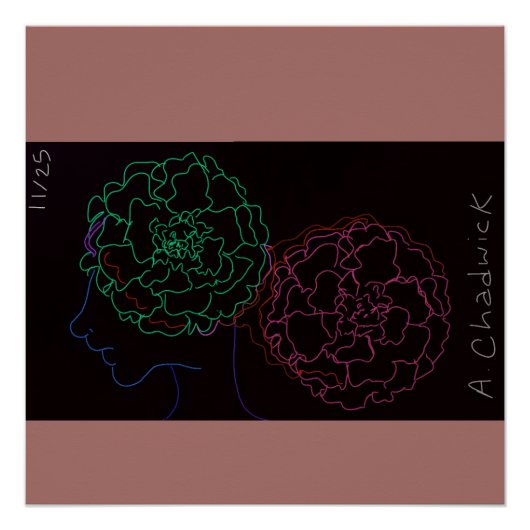 Girl with Marigold Afro Puffs Glossy Poster (Vorderseite)