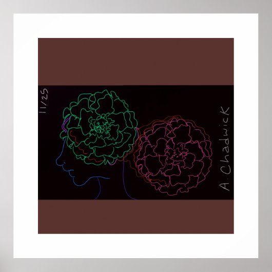 Girl with Marigold Afro Puffs Poster (Vorne)