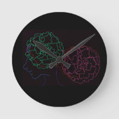 Girl with Marigold Afro Puffs Runde Wanduhr (Vorderseite)