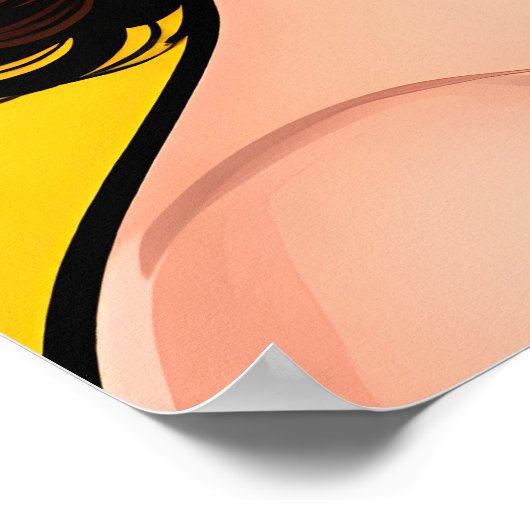 Girl with Orange Sunglasses Pop Art Poster (Ecke)