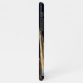 Girl with pearl earing with pink brush stroke iPhone hülle (Linke Seite)