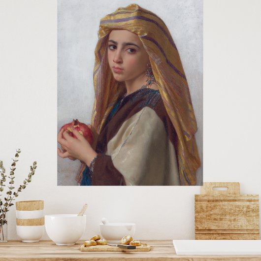 Girl with Pomegranate William-Adolphe Bouguereau Poster (Küche)