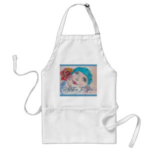 Girl With Red Rose Beret Be True To You Apron Schürze
