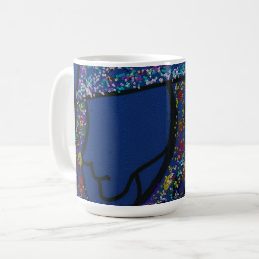 Girl with Spotted Glitter Print Hair  Kaffeetasse (Vorderseite Links)