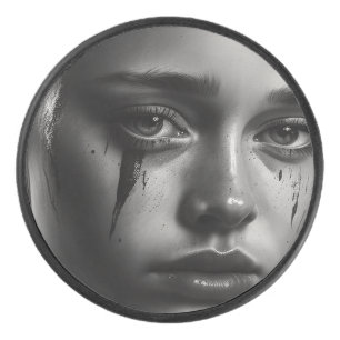 Girl with tears eishockey puck