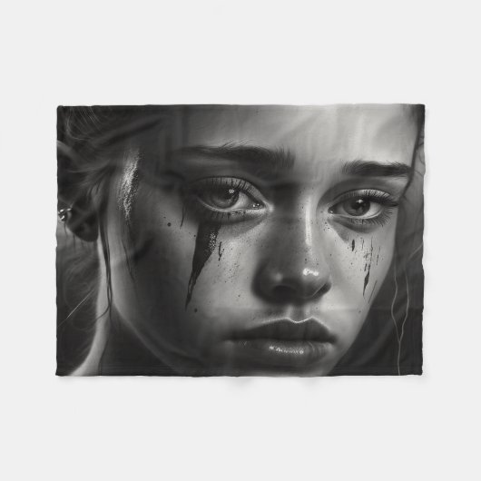 Girl with tears fleecedecke (Vorderseite (Horizontal))