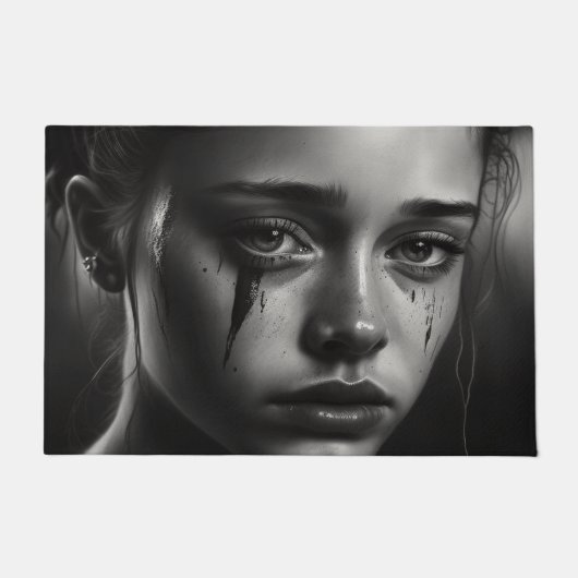 Girl with tears fußmatte (Vorderseite)