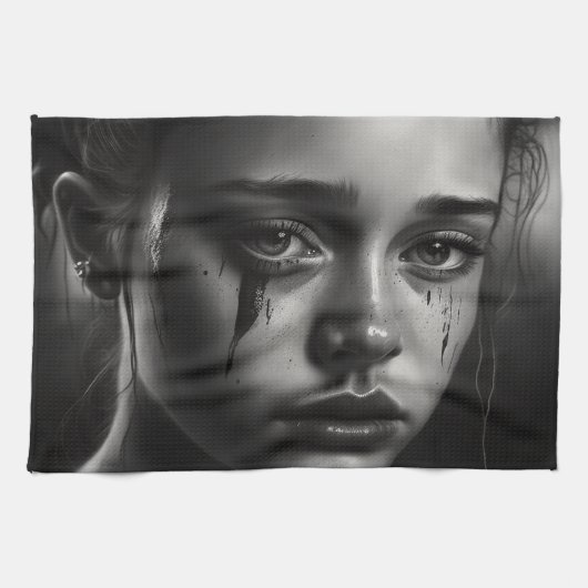 Girl with tears geschirrtuch (Horizontal)