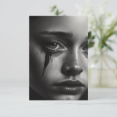 Girl with tears karte (Stehend Vorderseite)