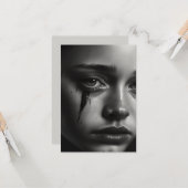 Girl with tears karte (Vorderseite/Rückseite Beispiel)