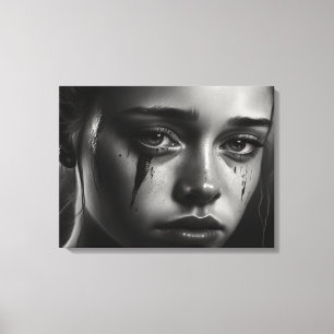 Girl with tears leinwanddruck