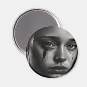 Girl with tears magnet (Vorderseite/Rückseite)