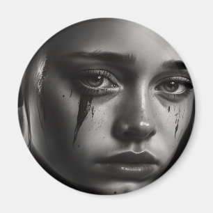 Girl with tears magnet