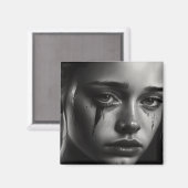 Girl with tears magnet (Vorderseite/Rückseite)