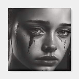 Girl with tears magnet