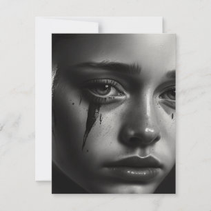 Girl with tears mitteilungskarte