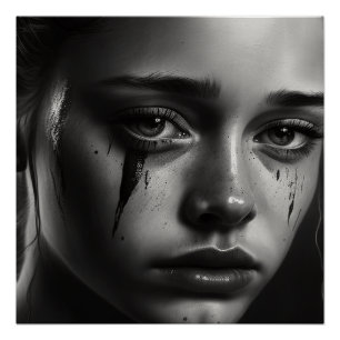 Girl with tears poster