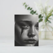 Girl with tears postkarte (Stehend Vorderseite)