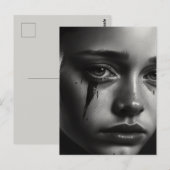 Girl with tears postkarte (Vorne/Hinten)