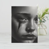 Girl with tears save the date (Stehend Vorderseite)