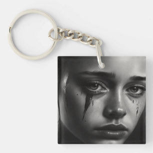 Girl with tears schlüsselanhänger