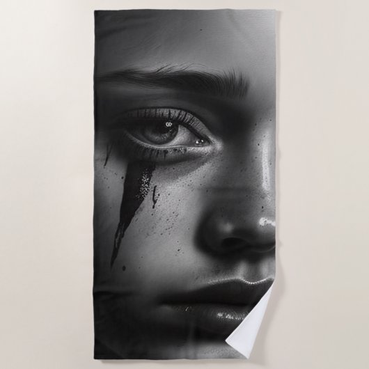 Girl with tears strandtuch (Vorderseite)