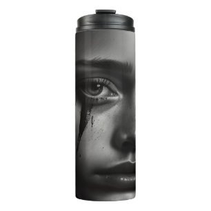 Girl with tears thermosbecher