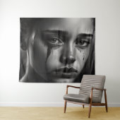 Girl with tears wandteppich (Beispiel (Horizontal))