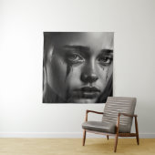 Girl with tears wandteppich (Beispiel)