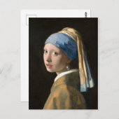 Girl with the pearl earring - Johannes Vermeer Postkarte (Vorne/Hinten)