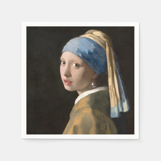 Girl with the pearl earring - Johannes Vermeer Serviette (Vorderseite)
