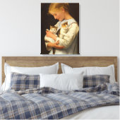 Girl with Two Cats, 1888 by Albert Anker Leinwanddruck (Insitu (Schlafzimmer))