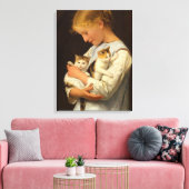Girl with Two Cats, 1888 by Albert Anker Leinwanddruck (Insitu (Wohnzimmer))