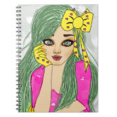 Girl with Yellow Ribbon Notebook (80 Seiten B&W) Notizblock (Vorderseite)